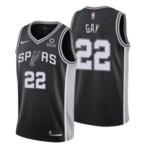 2020-21 #22 Rudy Gay San Antonio Spurs Pelipaita Musta Icon Edition