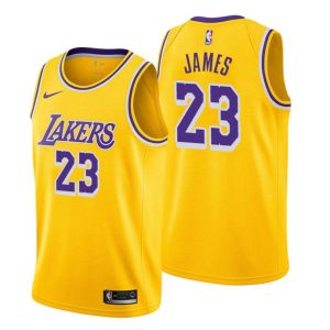 Los Angeles Lakers #23 Lebron James Icon Edition Kulta Swingman Pelipaita