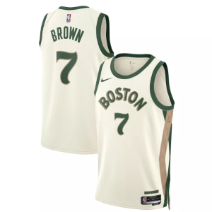 Boston Celtics Jaylen Brown #7 City Valkoinen Swingman 2023 24 – Miesten